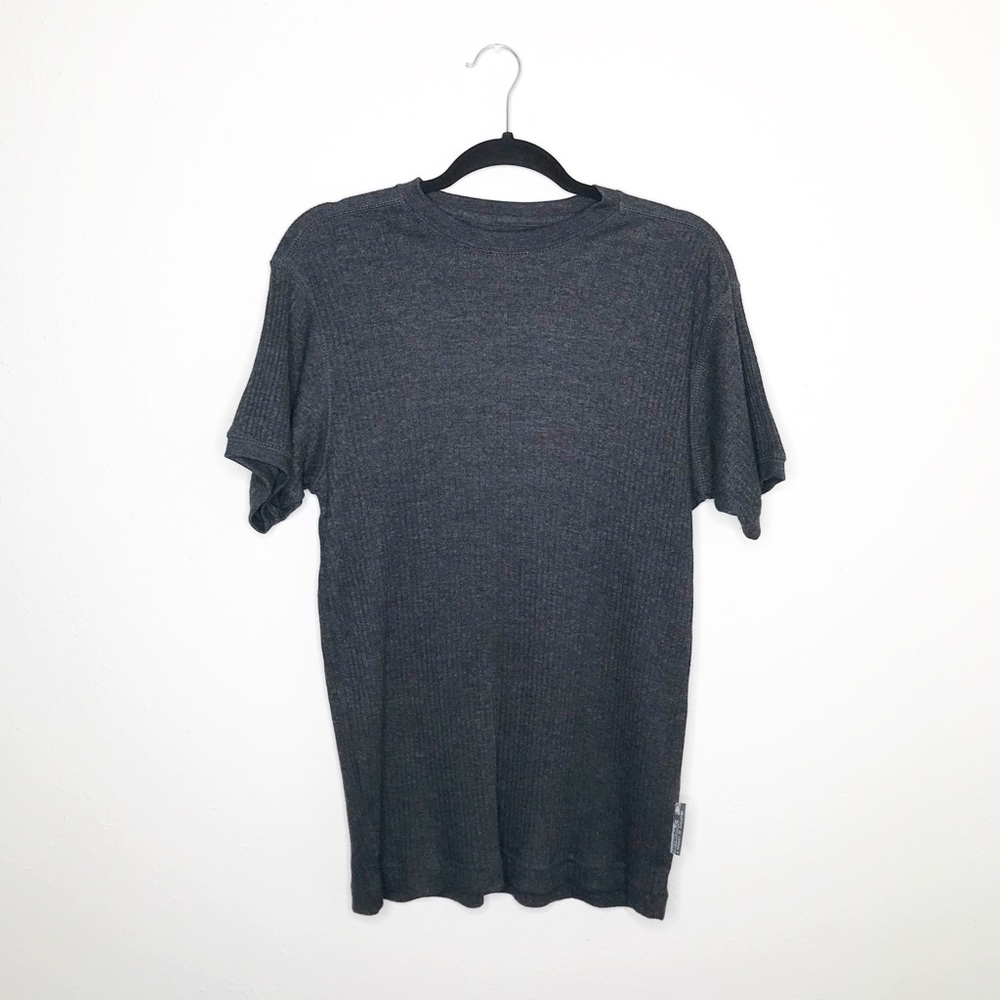 Ferruche Ribbed Short Sleeve Black Sweater Shirt